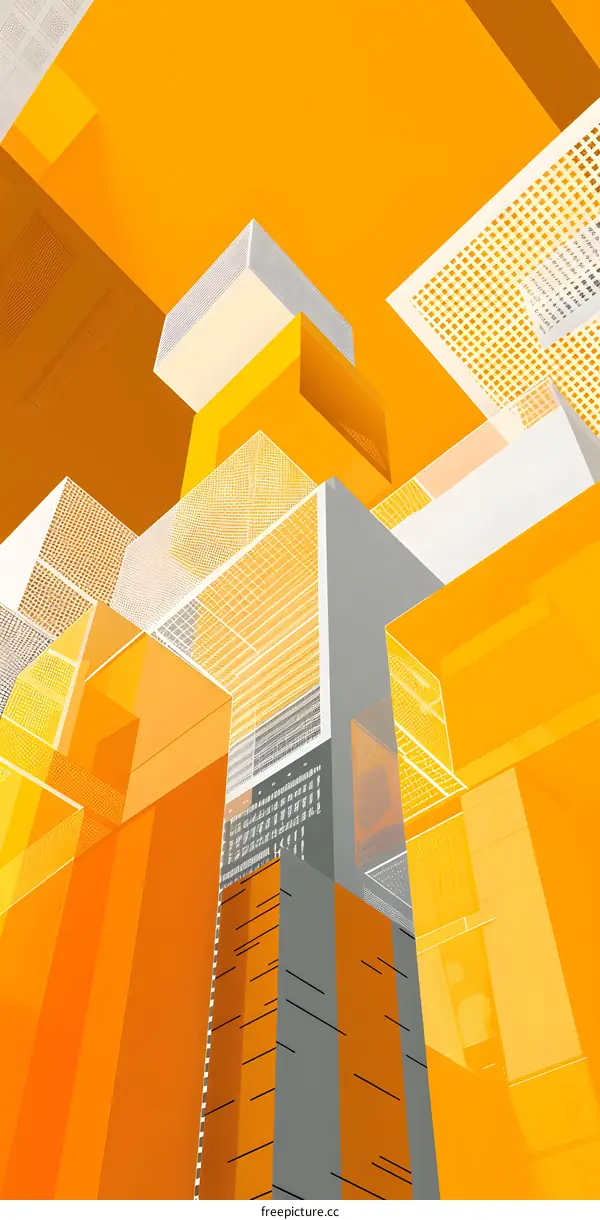 Orange and White Geometric Abstract Background