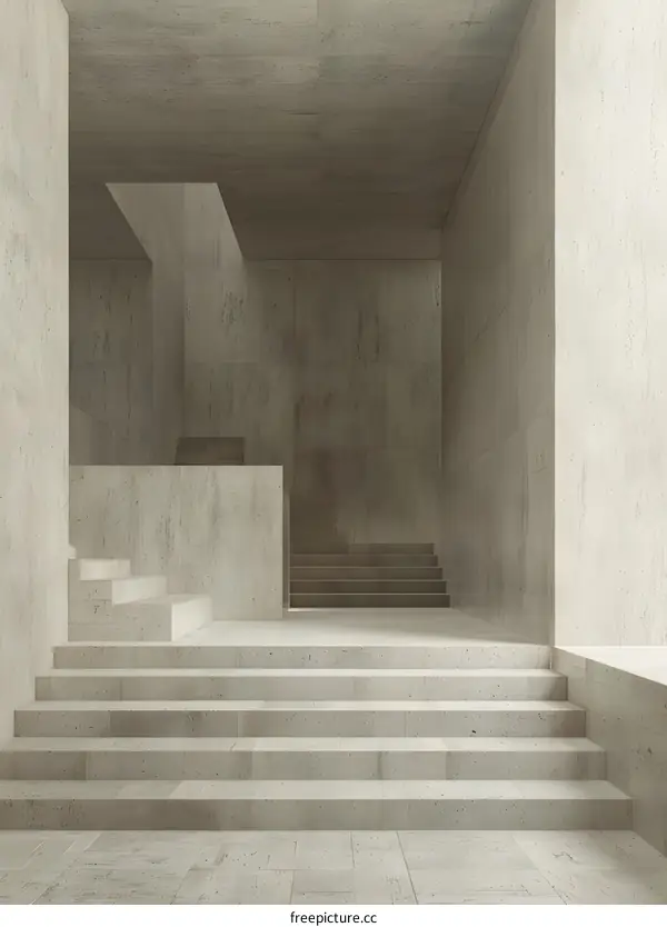 Minimalist Concrete Staircase Interior Design