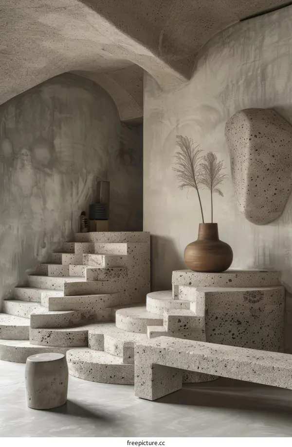 Artistic and Minimal Staircase and Bench Design