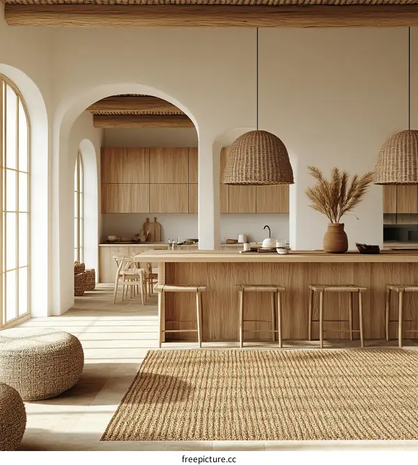 Modern Minimalist Beige Kitchen Interior Design