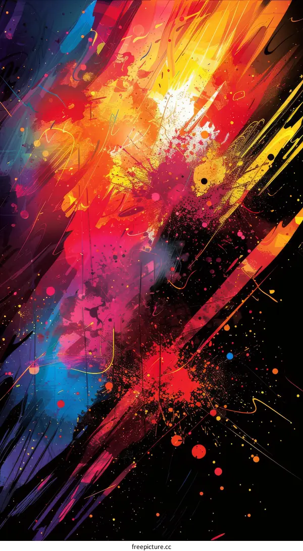 Abstract Colorful Splatter Art Design