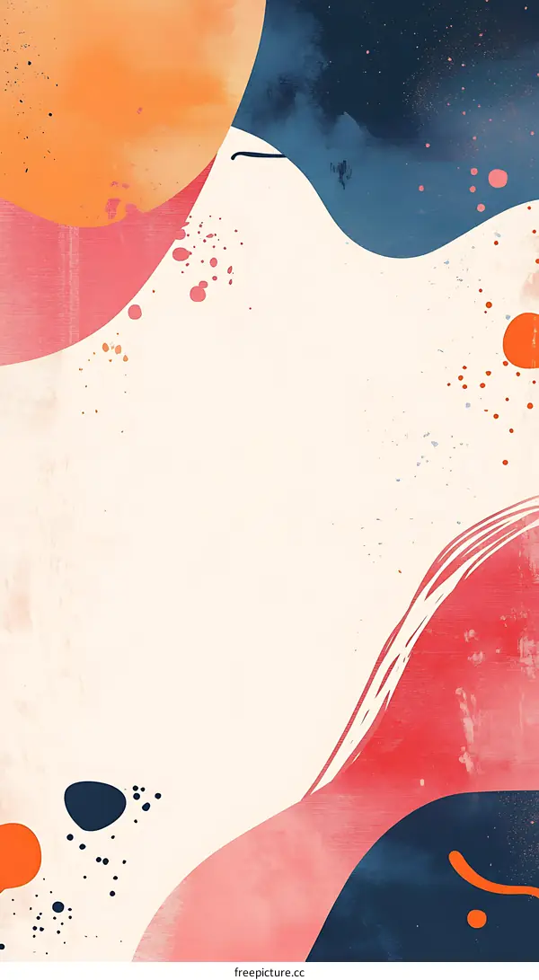 Abstract Art Background with Colorful Shapes and Dots