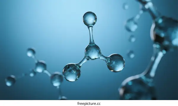 Molecular Structure Representation of Chemical Compound in Blue Background