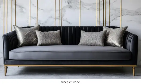 Modern Luxury Sofa with Decorative Pillows