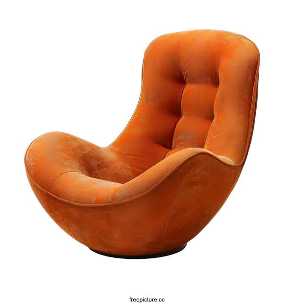 [Transparent Background PNG]Orange Swivel Armchair On White Background
