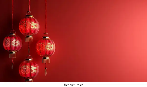 Red Lanterns on a Red Background