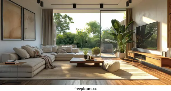 Modern living room design interior