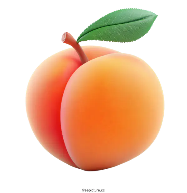 [Transparent Background PNG]Delicious Peach Illustration Isolated on White