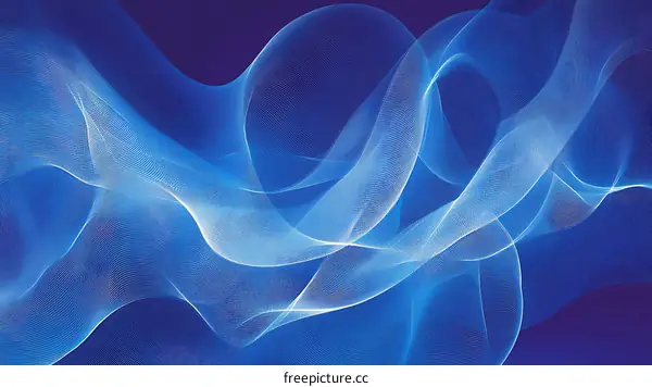 Abstract Blue Flowing Lines Background Design