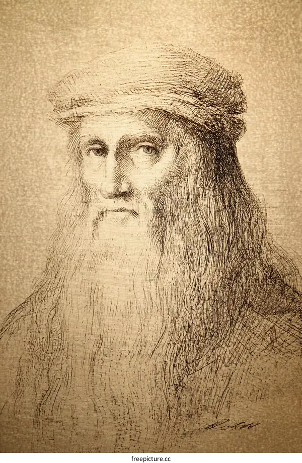 Leonardo da Vinci Portrait Illustration