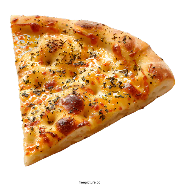 [Transparent Background PNG]Slice of garlic bread with herbs and cheese