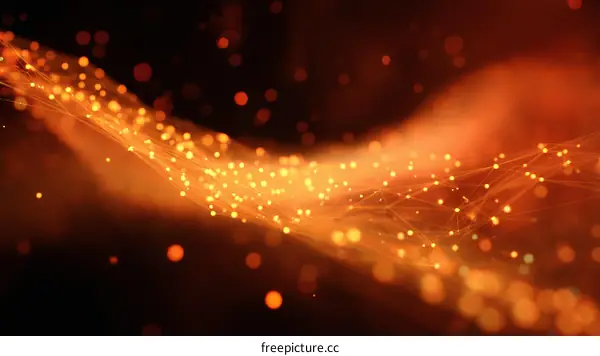 Abstract Orange Digital Network Background