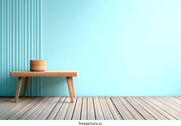 Empty Light Teal Room Interior Design