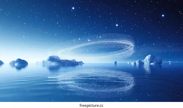Starry Night Ice Floe Landscape