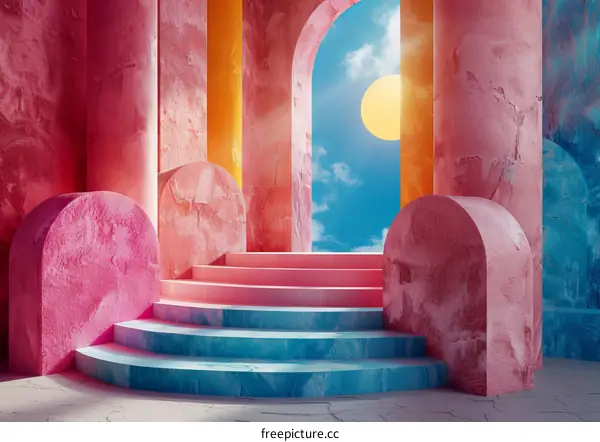 Colorful Abstract Architectural Scene