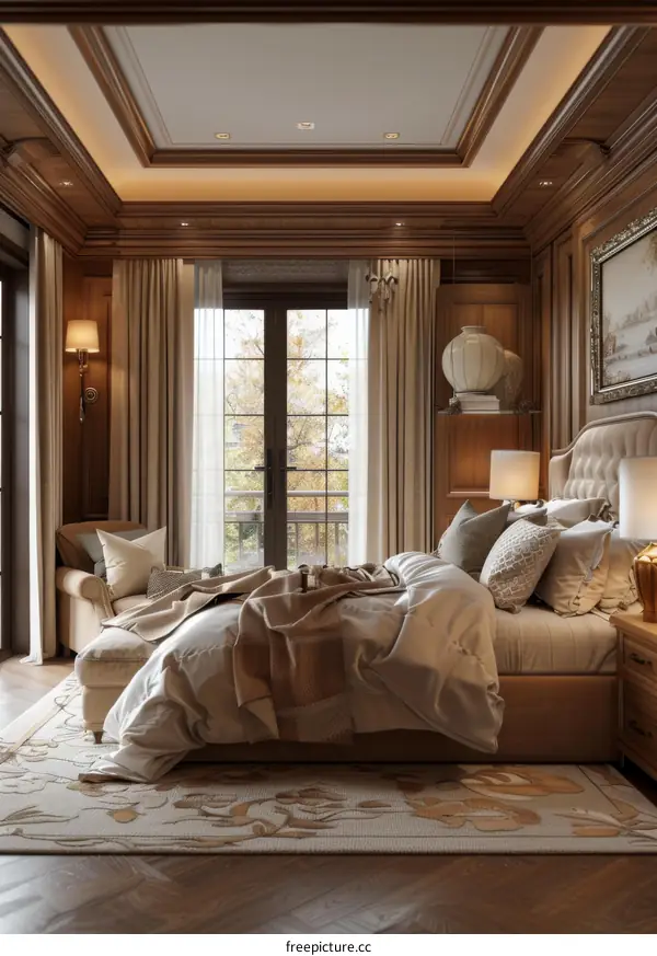 Luxury Classic Wooden Bedroom Interior Design