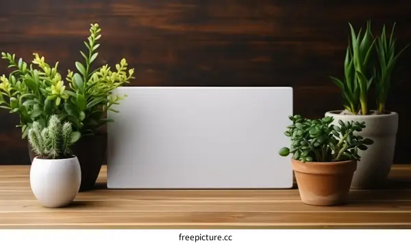 Blank Canvas with House Plants for Mockup