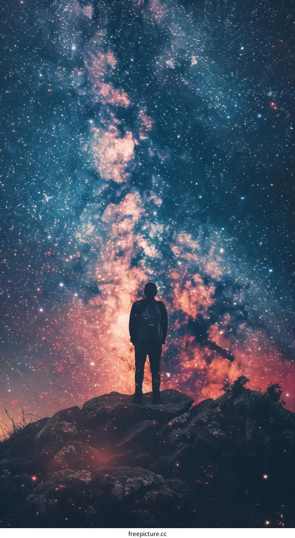 A Man Gazing Up at the Stars