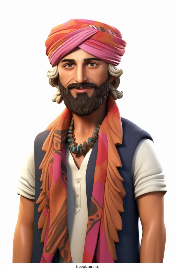 Portrait of a man with a turban