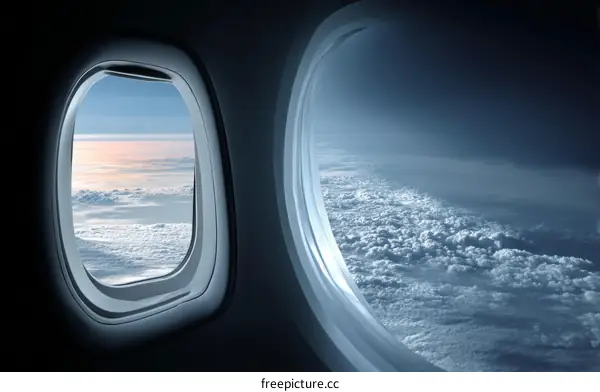 High-Altitude View Through Airplane Window