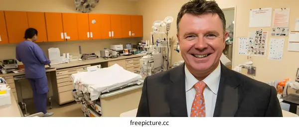 Smiling Doctor in a Medical Office