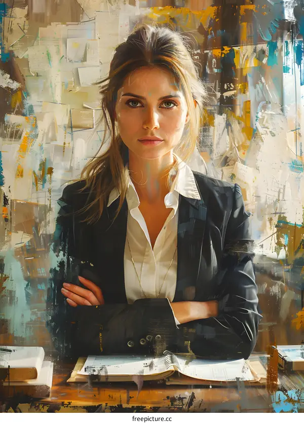 portrait of a young woman in a suit