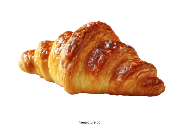 [Transparent Background PNG]Delicious Golden Croissant on a Napkin
