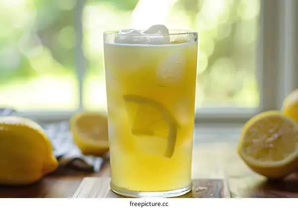 Refreshing Summer Lemon Drink with Ice