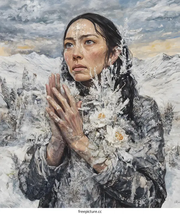 Woman in a Winter Landscape