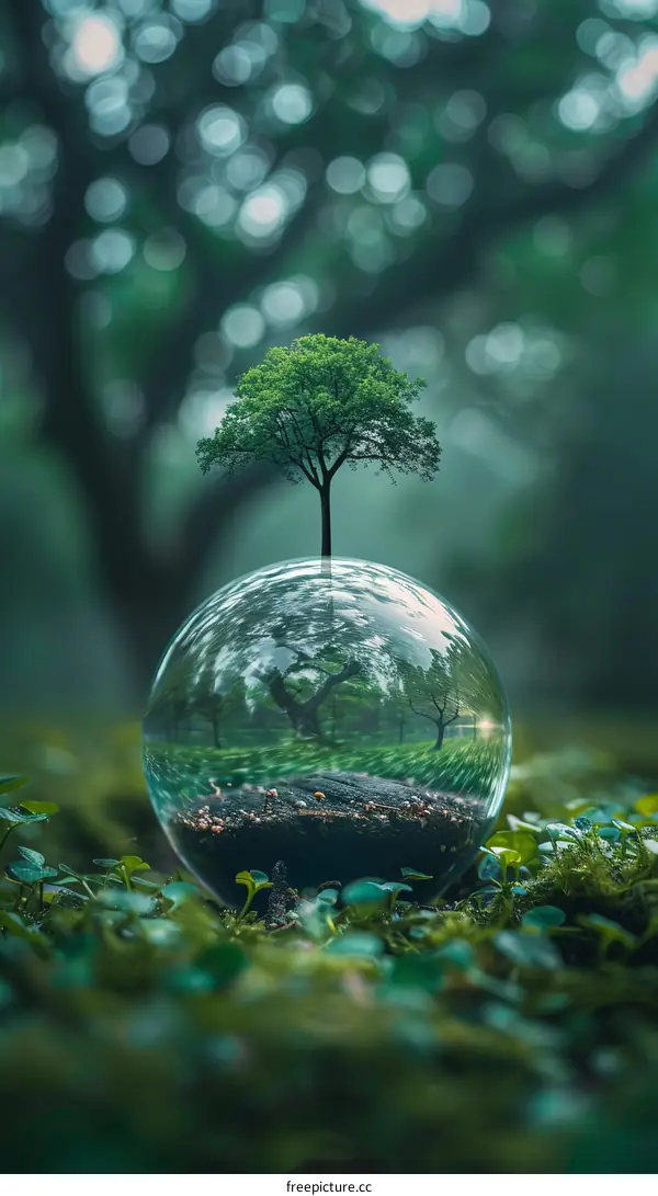 Tree Reflected in a Glass Ball