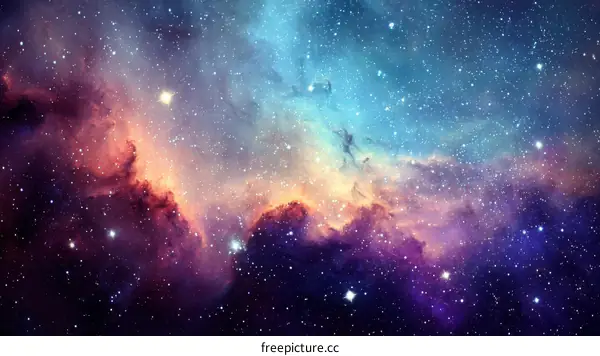 Colorful Nebulae in the Deep Space