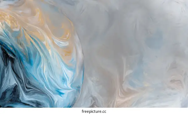 Abstract Art Painting with Gold and Blue