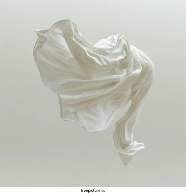 White Fabric Cloth Fluttering in the Wind