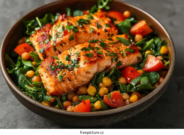 Grilled Salmon with Fresh Salad: Healthy & Delicious