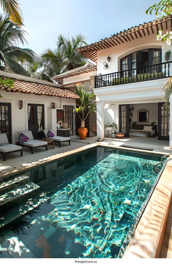 Courtyard with swimming pool