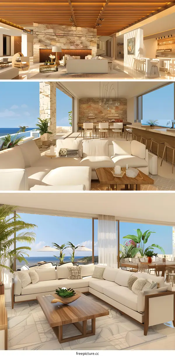 Luxury Modern Villa Interior Design with Ocean View