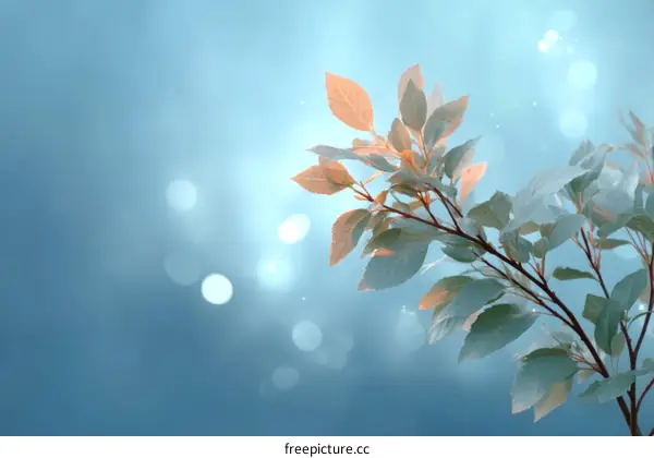 Gentle Branches with Soft Leaves in Pastel Colors