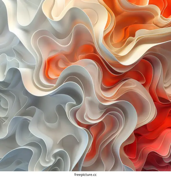 Abstract Colorful Wavy Surface 3D Rendering
