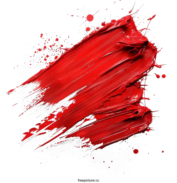 [Transparent Background PNG]Red Paint Stroke on transparent background