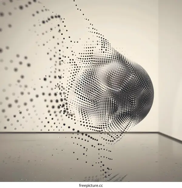 Abstract Black and White Sphere Dotted Design