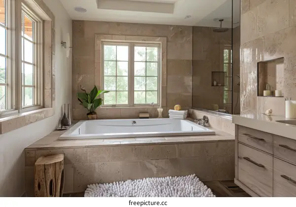 Luxury Modern Bathroom Design with Jacuzzi