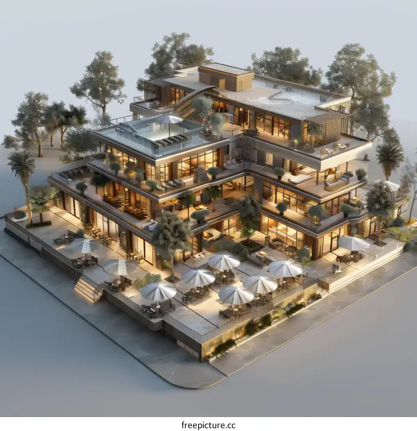 Modern Multi-Level Luxury Villa with Outdoor Patio