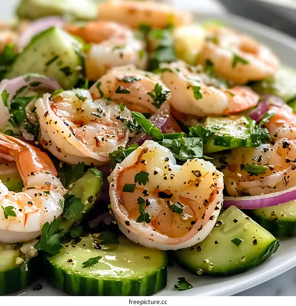 Delicious Shrimp and Cucumber Salad