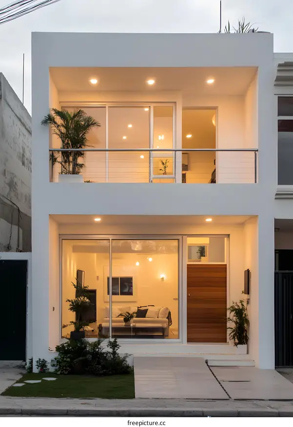 Modern Minimalist Two Story Home Exterior Design