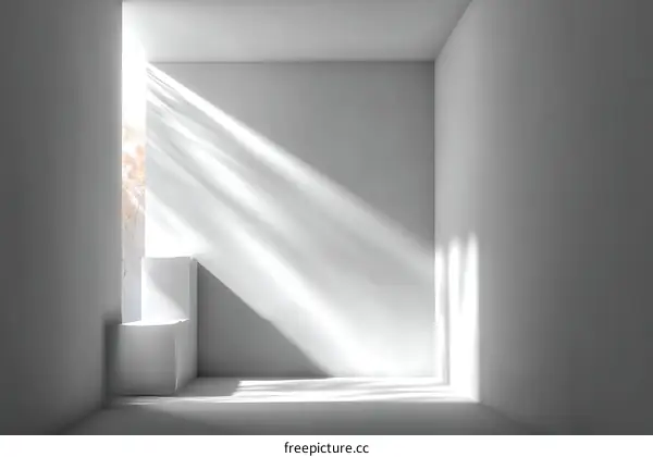 Sunlight Streaming Through an Empty Interior Space