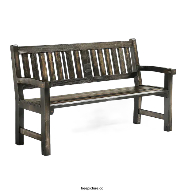 [Transparent Background PNG]Wooden Garden Bench on transparent background