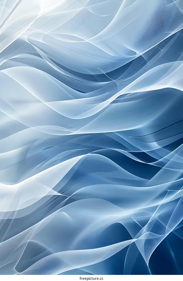 Blue and white silk-like waves
