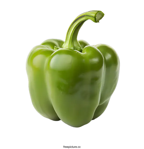 [Transparent Background PNG]Green Bell Pepper Isolated on White Background