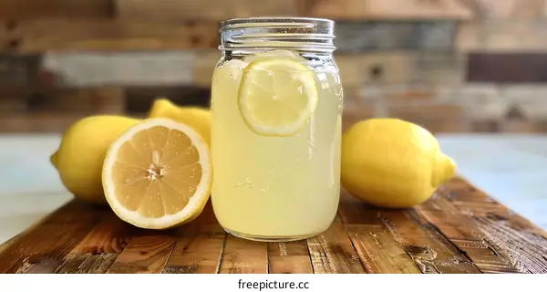Freshly Made Lemonade with Lemon Slices