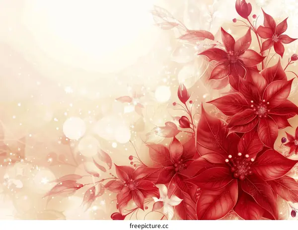 Red and white poinsettia flowers